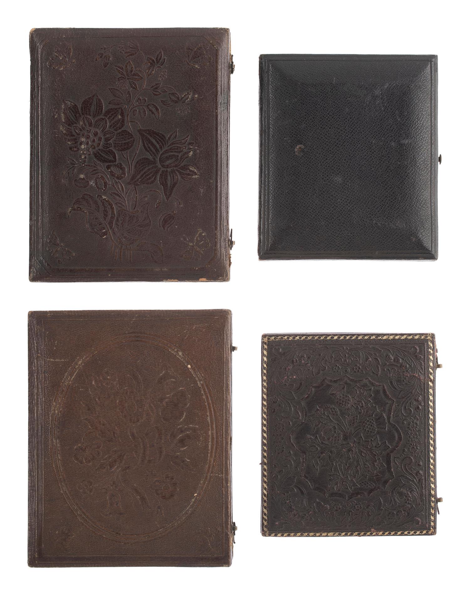 [EARLY PHOTOGRAPHY]. 4 daguerreotypes incl. a pair of portraits by ROOT'S GALLERY, Philadelphia.
