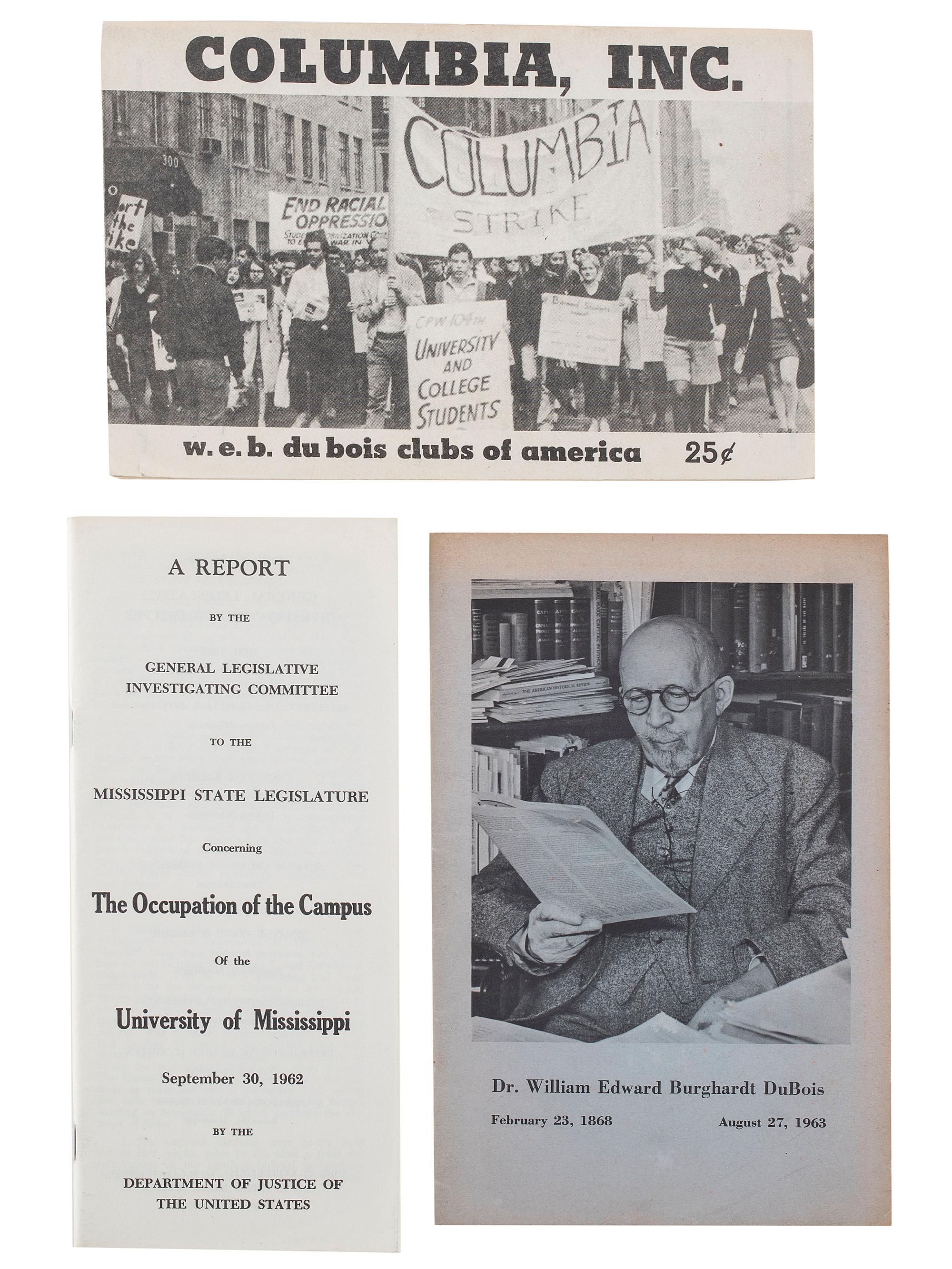 [CIVIL RIGHTS]. A group of ephemera related to Civil Rights leaders in the early 20th Century including W.E.B. DuBois and Booker T. Washington, comprising: