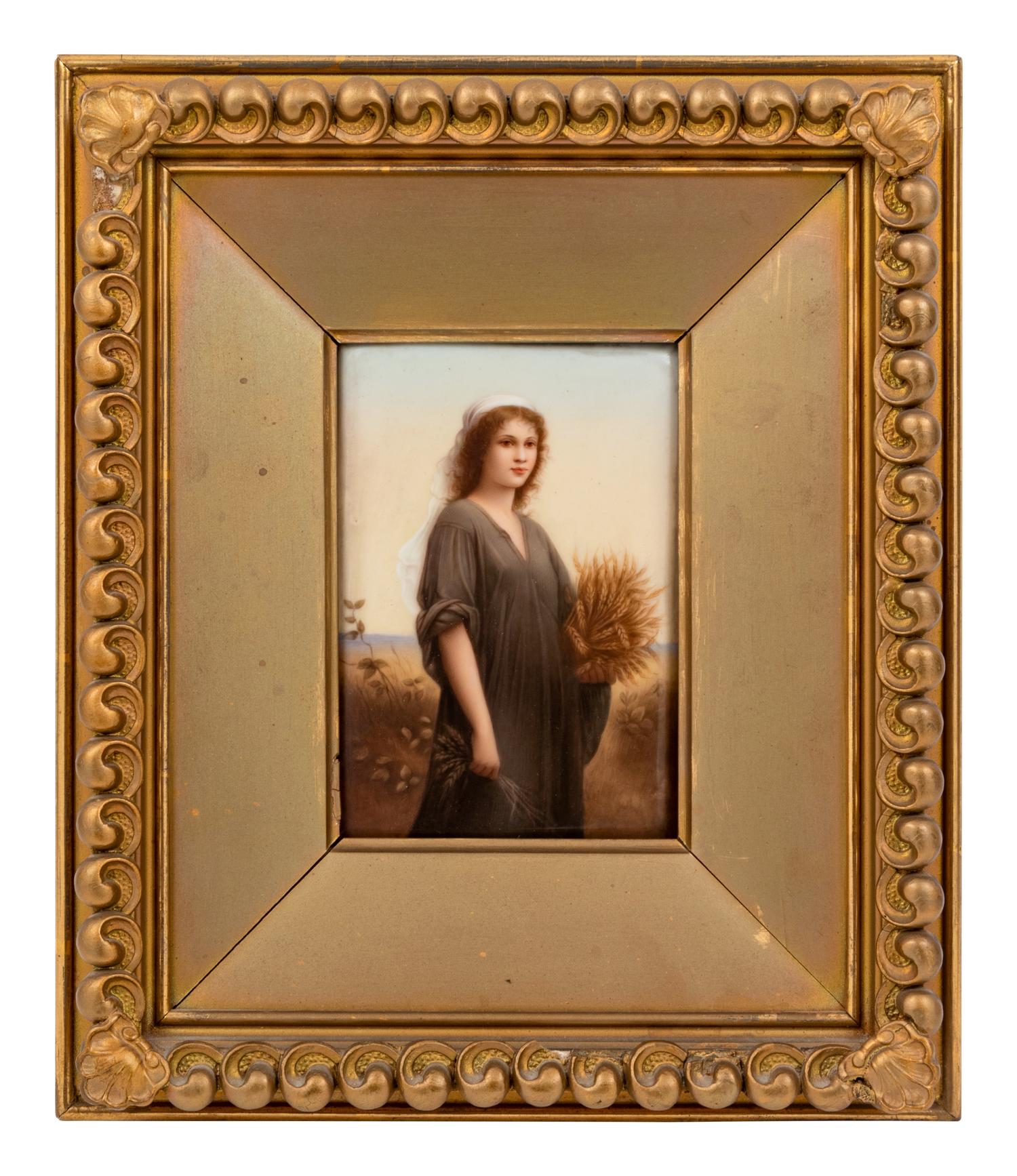 A Hutschenreuther Porcelain Plaque after Charles Landelle (French, 1821-1908)