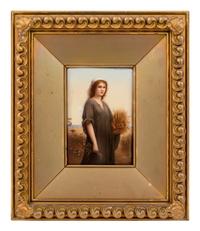 A Hutschenreuther Porcelain Plaque after Charles Landelle (French, 1821-1908)