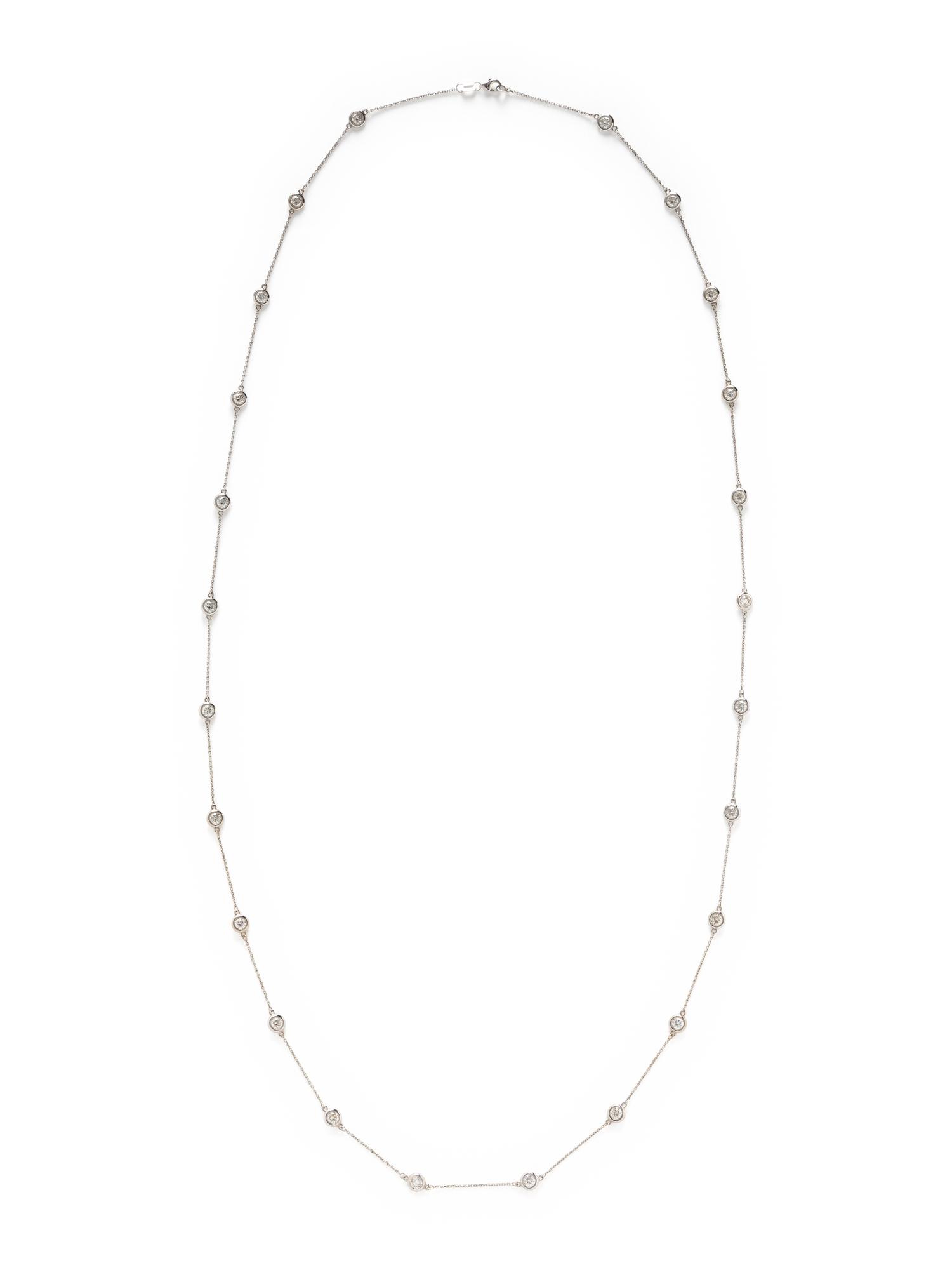GOLD AND DIAMOND STATION NECKLACE