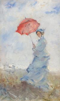 Guiseppe de Nittis, (Italian, 1846-1889), Girl with Parasol
