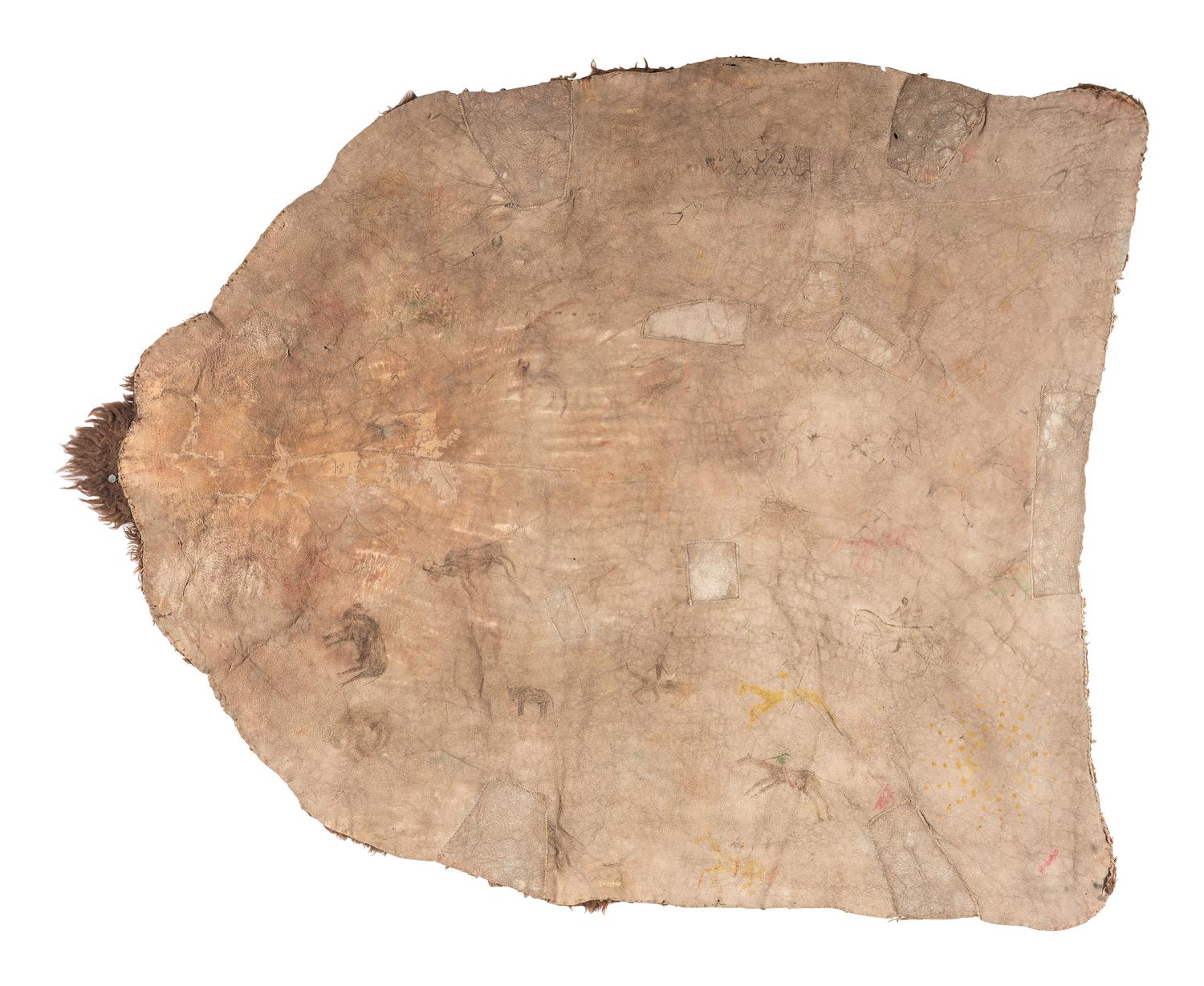 Northern Plains Painted Buffalo Hide Robe