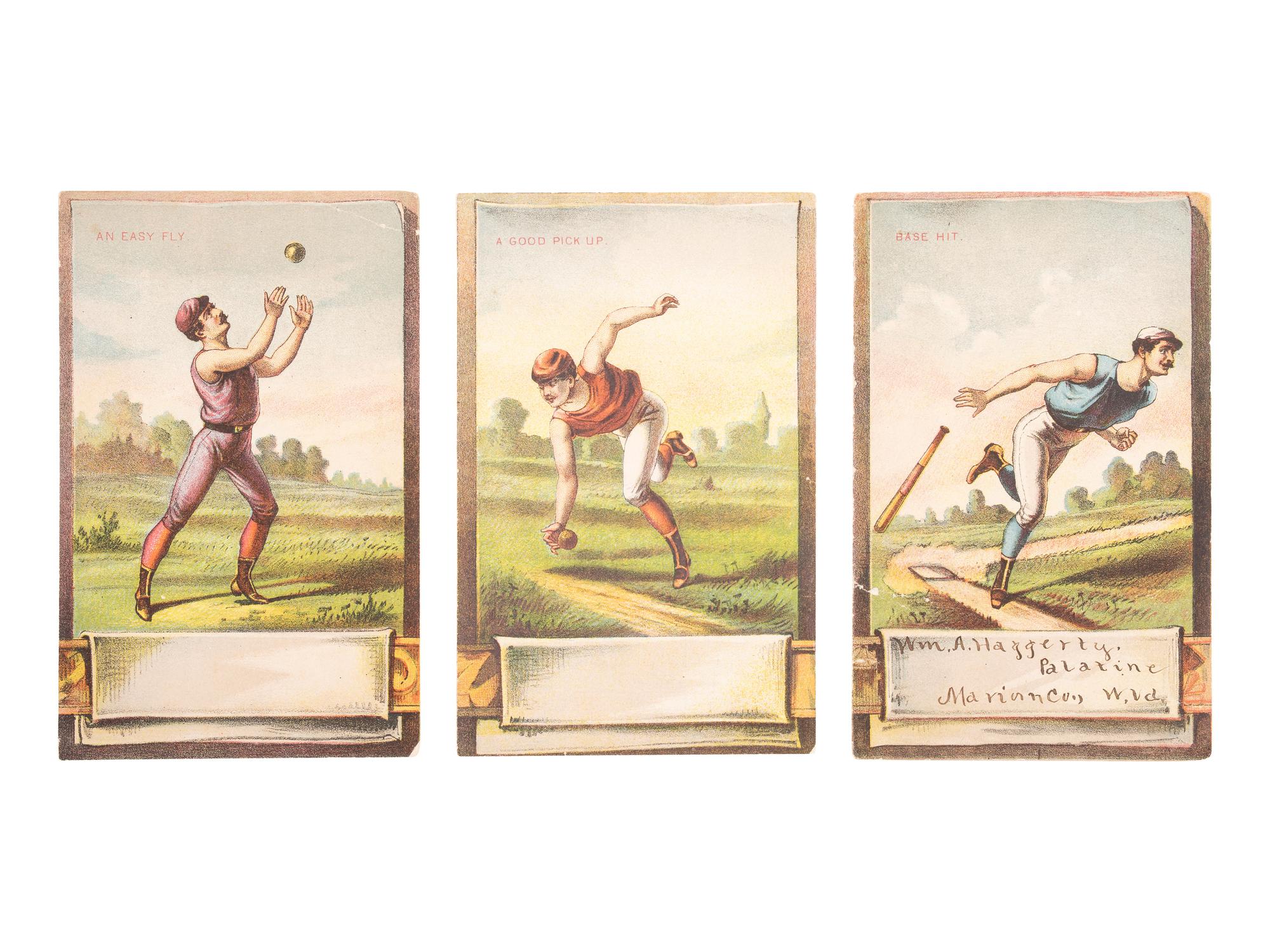 [SPORTS]. A group of 3 lithographed baseball score cards. Philadelphia, PA: The Thomas W. Price Co., n.d.