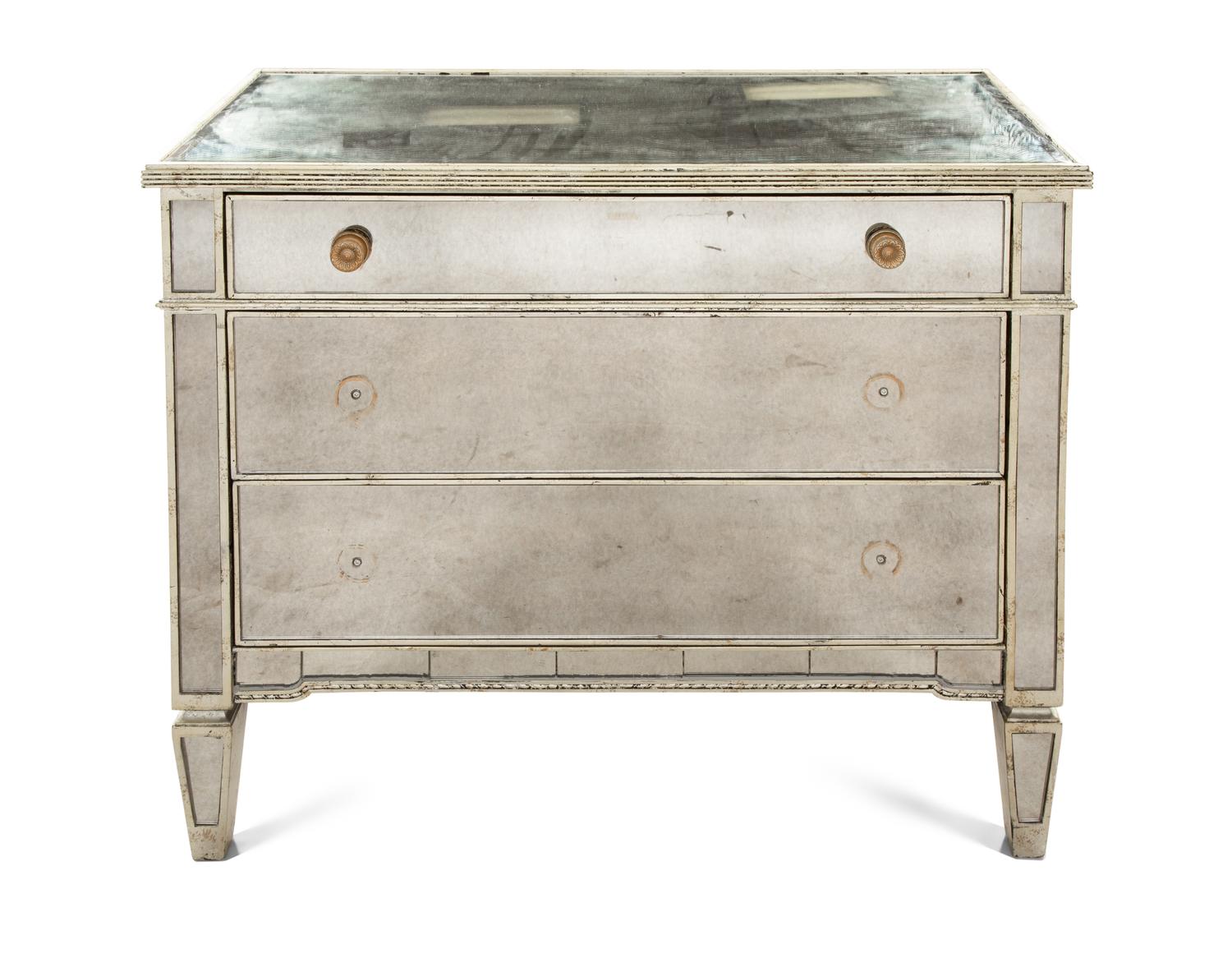 A Pair of Regency Style Mirrored Cabinets