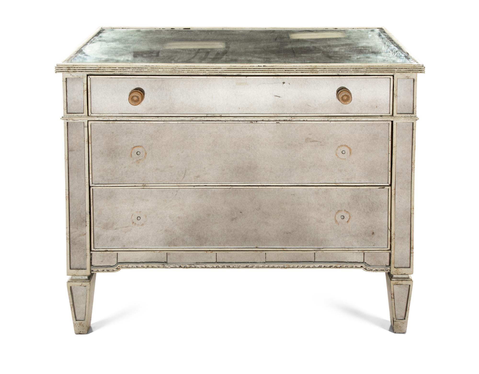 A Pair of Regency Style Mirrored Cabinets