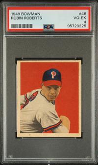A 1949 Bowman Robin Roberts Rookie Baseball Card No. 46 (PSA 4 VG-EX)