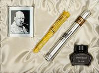 Conway Stewart: Churchill-Yellow Limited Edition Fountain Pen and Ink Set