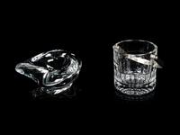 A Collection of Saint Louis Glass Barware and a Pair of Val St. Lambert Elysee Candlesticks