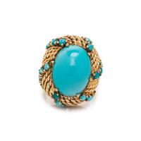 SYNTHETIC TURQUOISE AND TURQUOISE RING