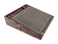 A Regency Brass-Inlaid Mahogany Writing and Reading Slope