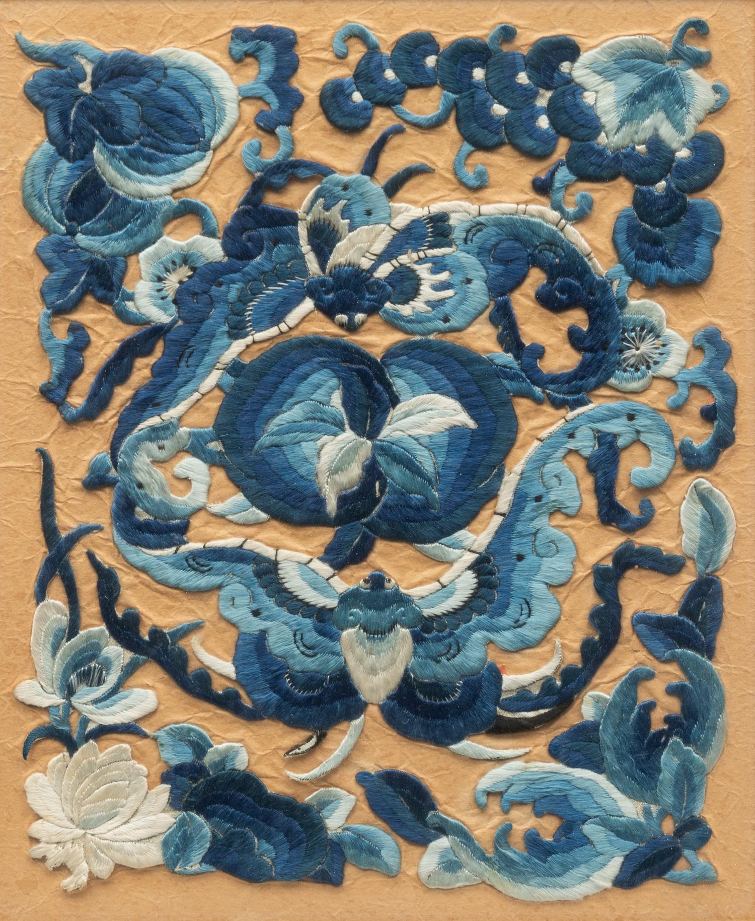 Eight Chinese Embroidered Silk Panels