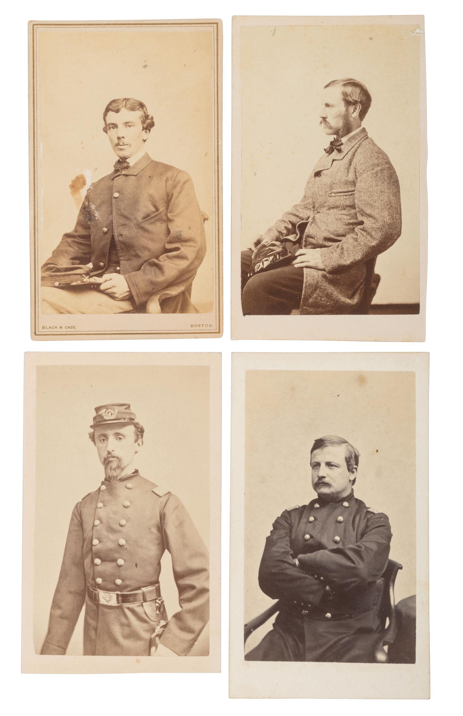 [CIVIL WAR]. 18 CDVs of officers of the 2nd Massachusetts Infantry, which saw extensive combat at Antietam and Gettysburg.