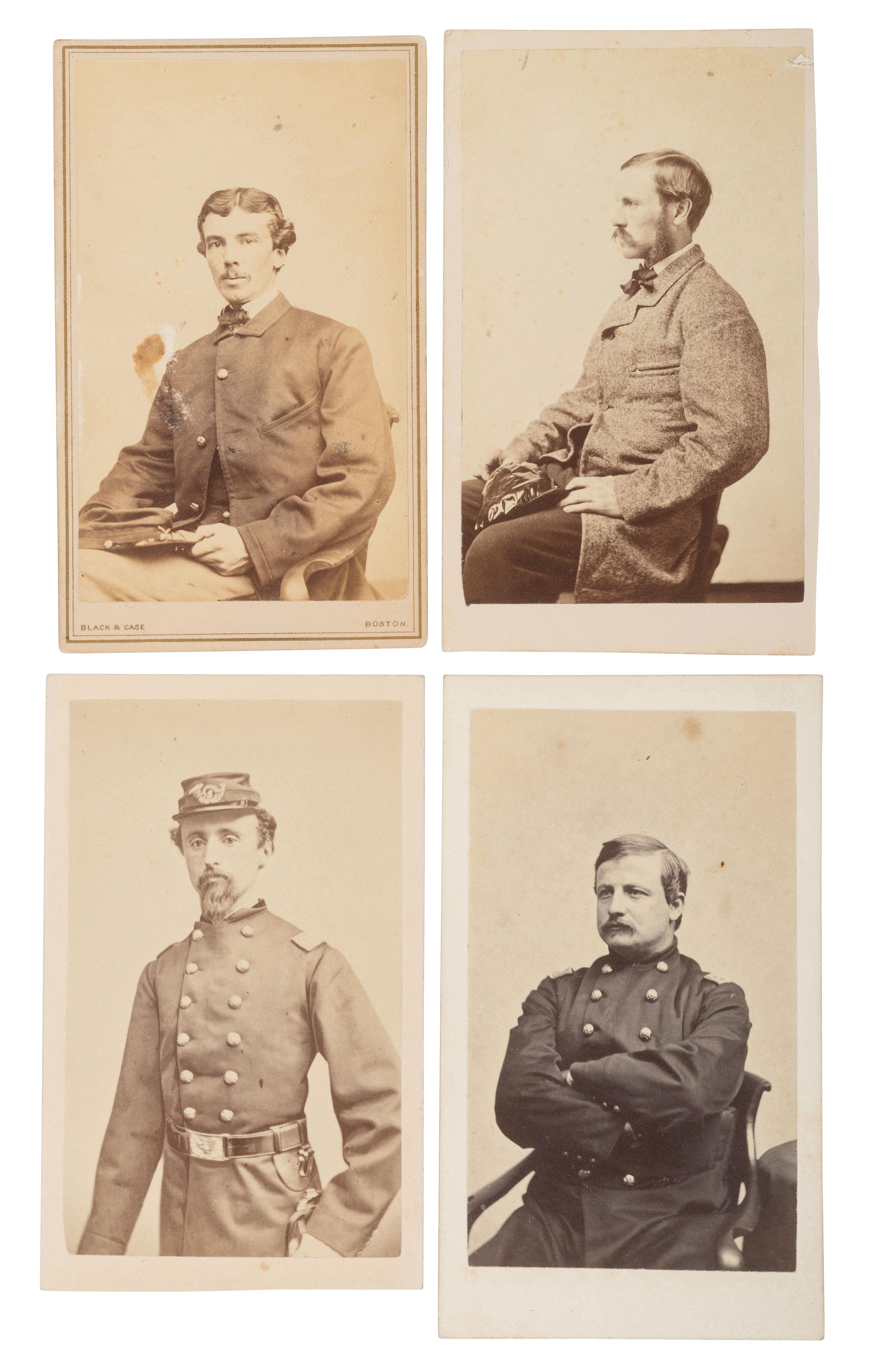 [CIVIL WAR]. 18 CDVs of officers of the 2nd Massachusetts Infantry, which saw extensive combat at Antietam and Gettysburg.