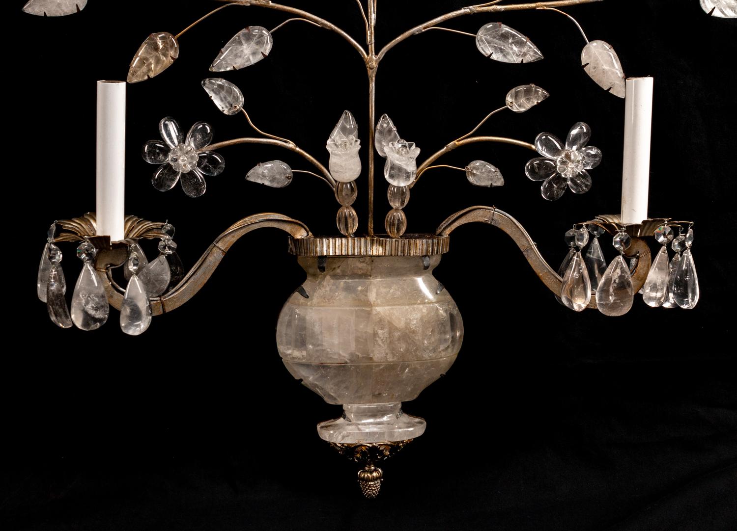 A Pair of Bagues Type 'Rock Crystal' Sconces