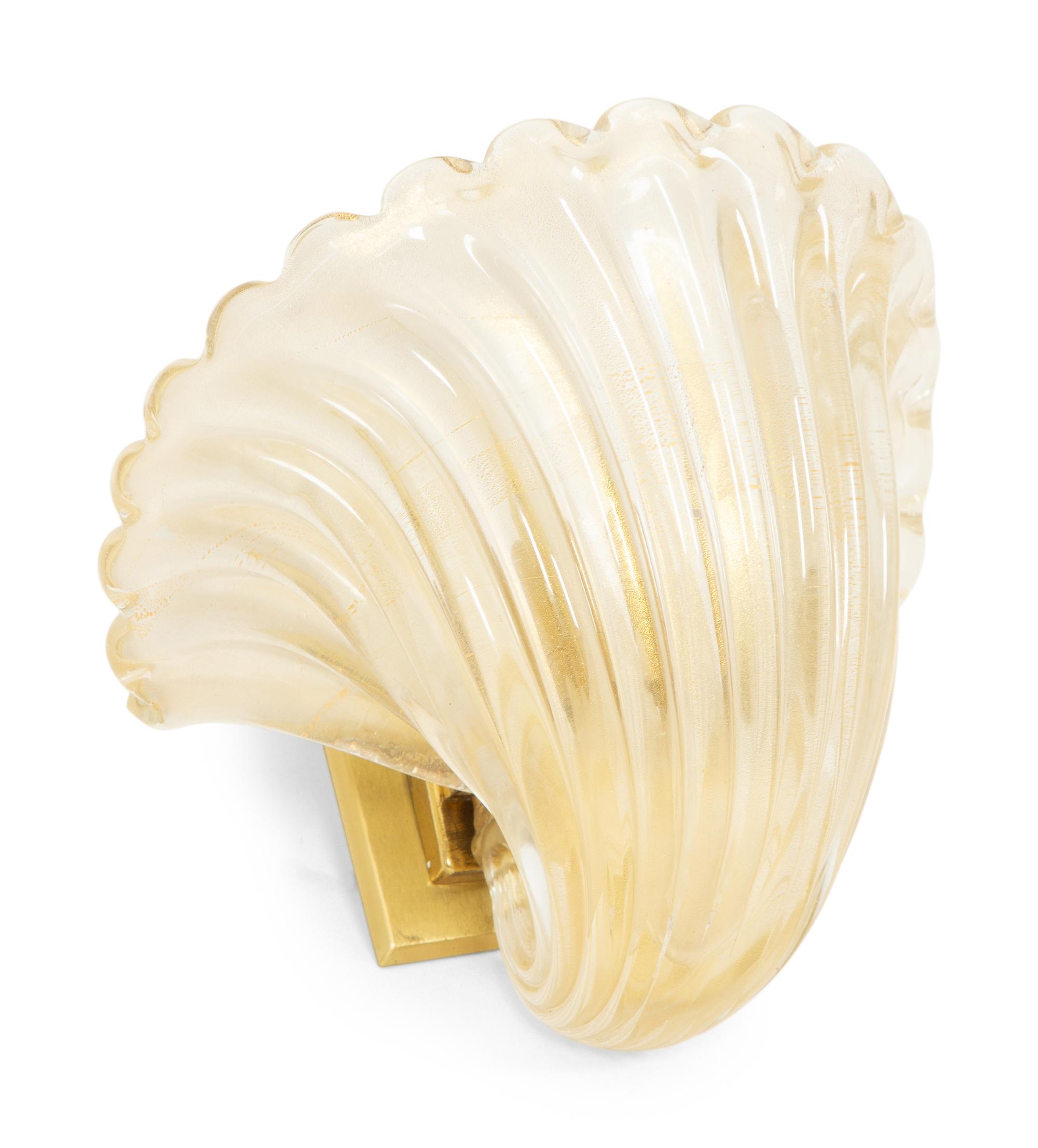 A Group of Six Murano Glass Shell-form Wall Sconces