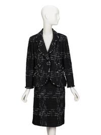 Chanel, Black & Silver Tweed Skirt Suit
