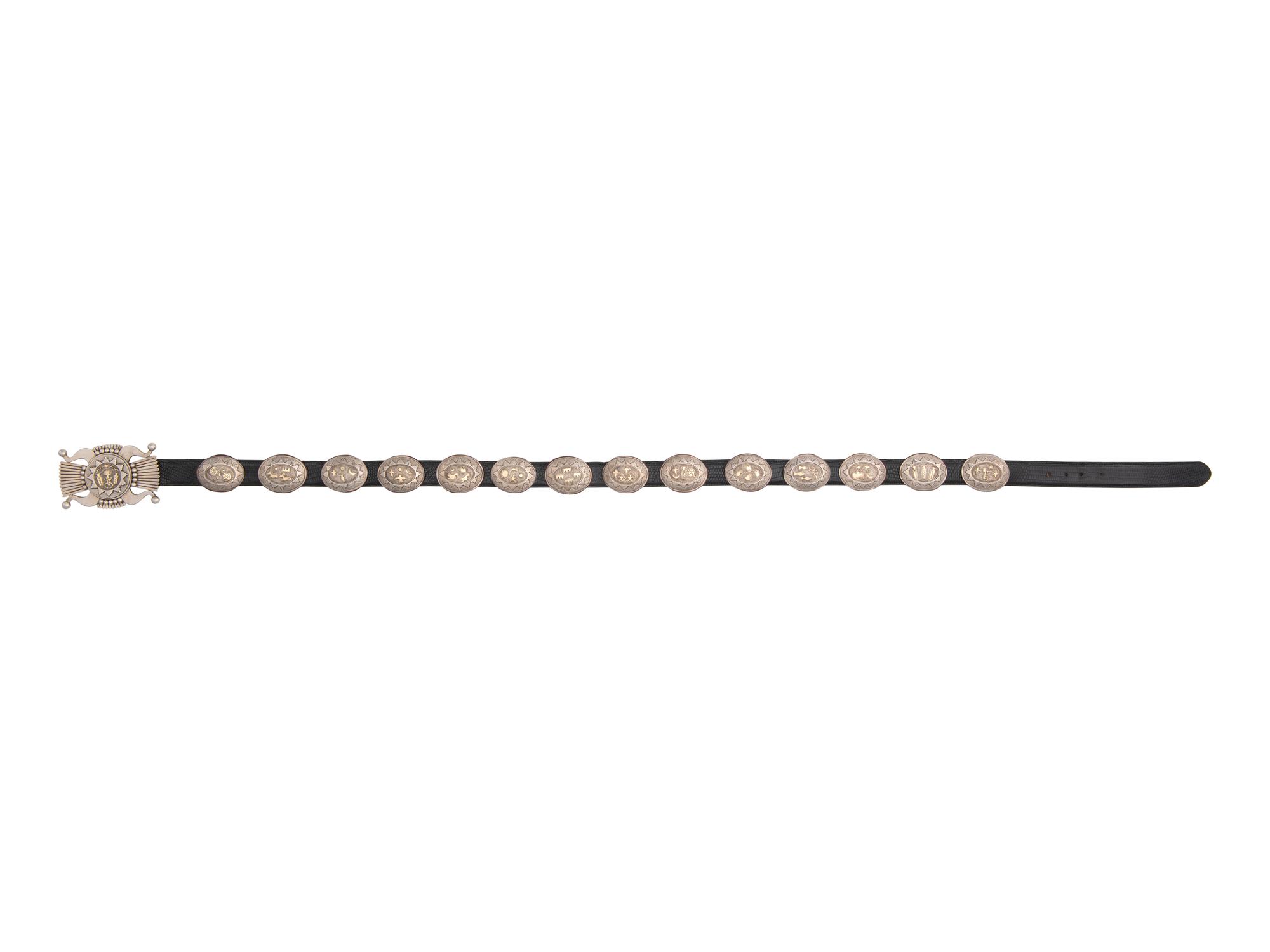 Sterling Silver Concha Belt, with 14K Gold Petroglyph Accents