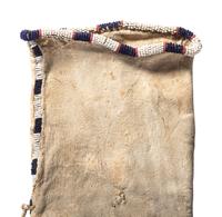 Sioux Quilled Hide Tobacco Bag, with American Flags