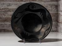 Blackware Pottery Plate, with Gunmetal Finish 1925-1943