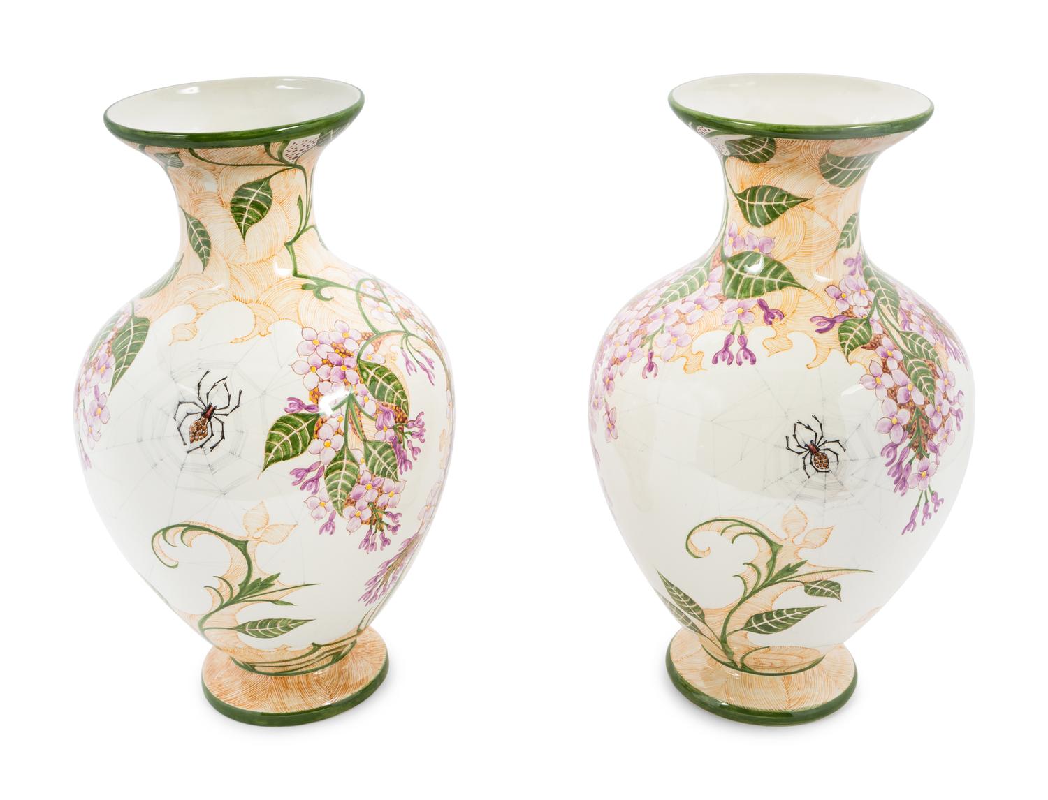 A Pair of Delft Ware Vases