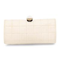 Chanel, Quilted White & Black Leather Clutch