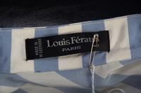 A Louis Feraud Ivory and Blue Silk Striped Blouse, Size 40.