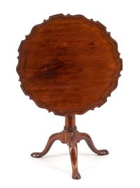 A George II Mahogany Tilt-Top Table Height 28 x diameter of top 29 1/2 inches. — 18TH CENTURY