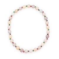 Multicolor Pearl and Multigem Necklace