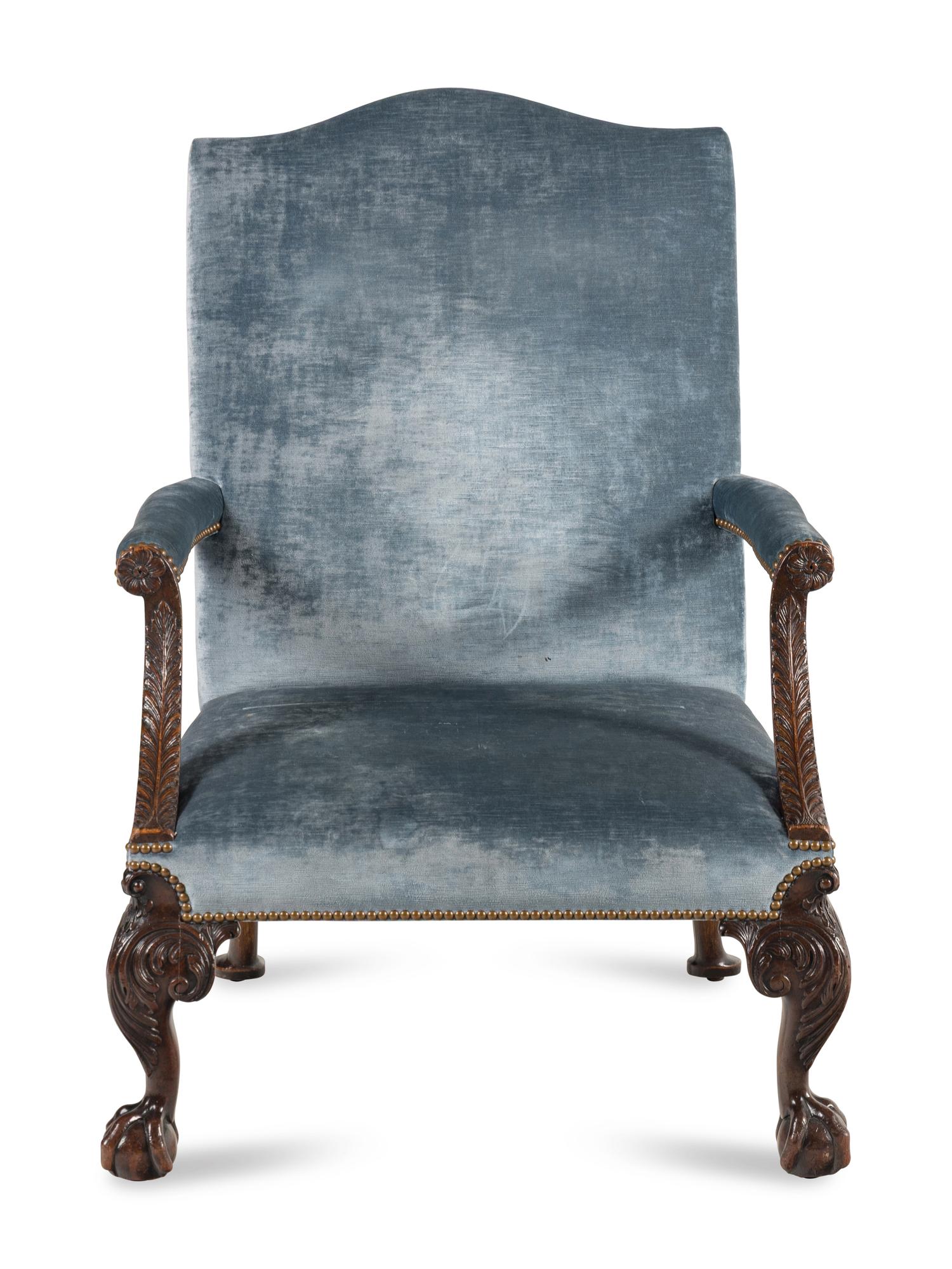 A George II Style Mahogany Library Armchair