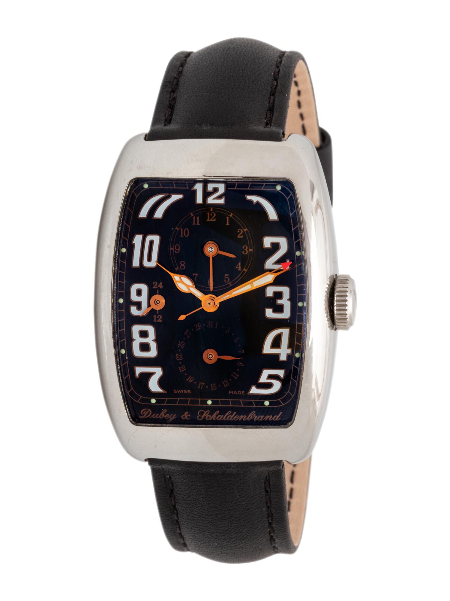 DUBEY & SCHALDENBRAND, STAINLESS STEEL DUAL TIME ZONE 'AURODYN DUO' WRISTWATCH