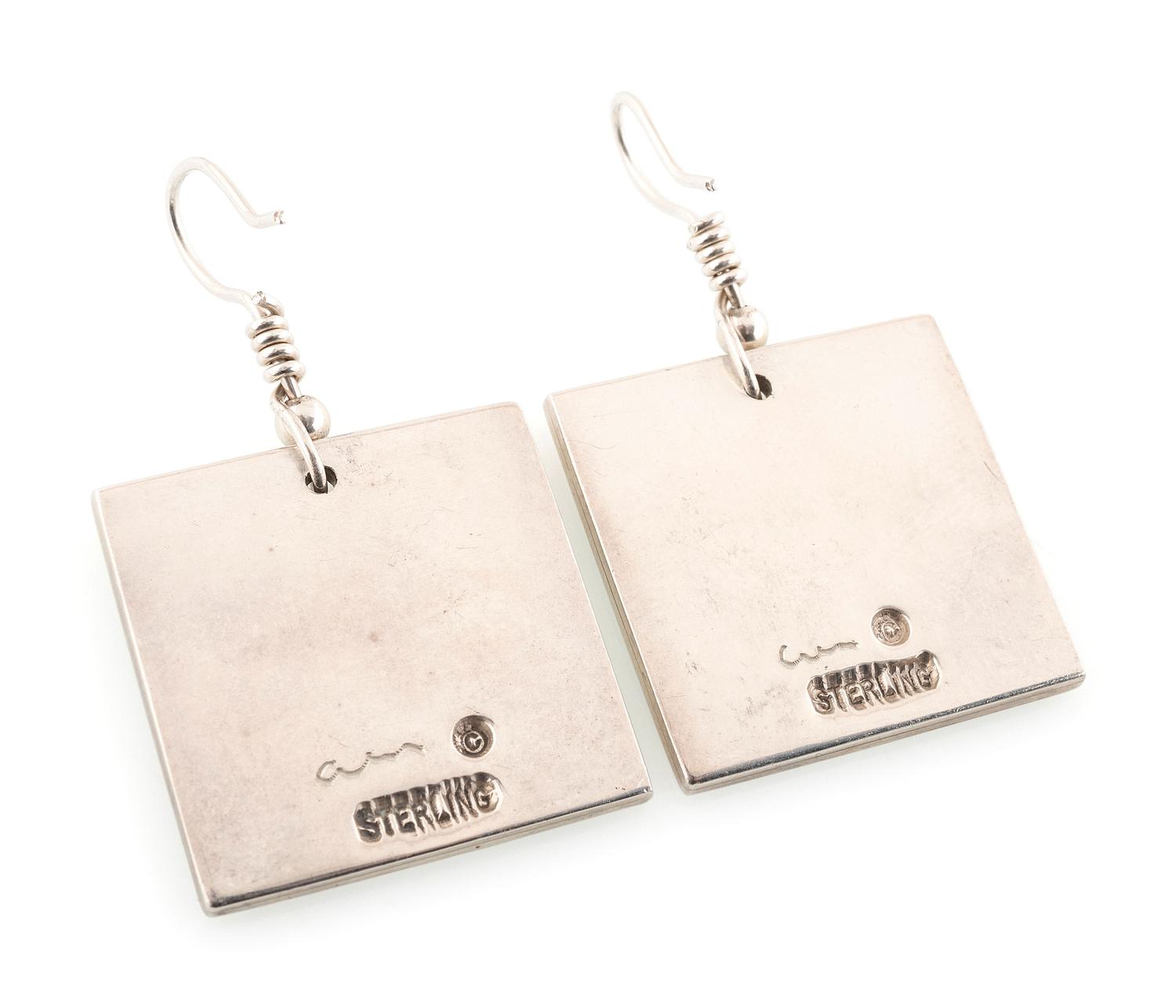 Hopi and Southwestern-style Silver Post and Hook Earrings