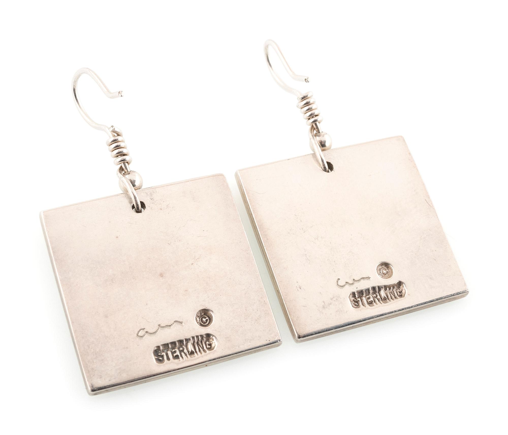 Hopi and Southwestern-style Silver Post and Hook Earrings