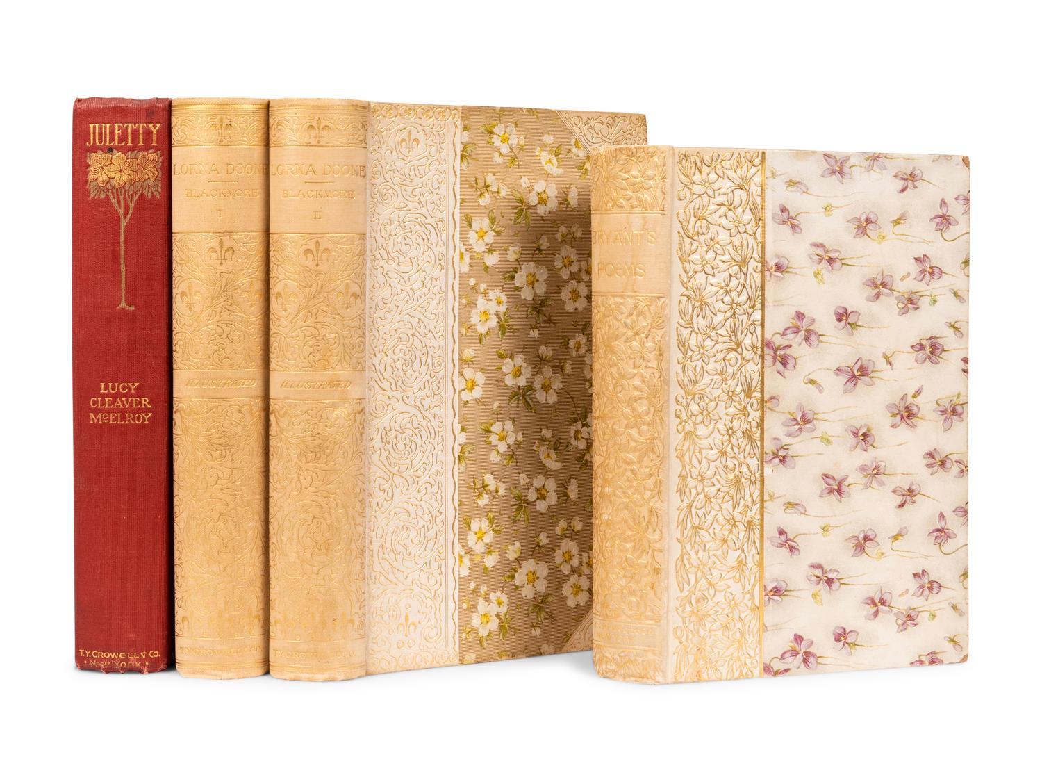 [PUBLISHER'S TRADE BINDINGS - AMERICAN]. A group of 4 bindings for T. Y. Crowell & Co.