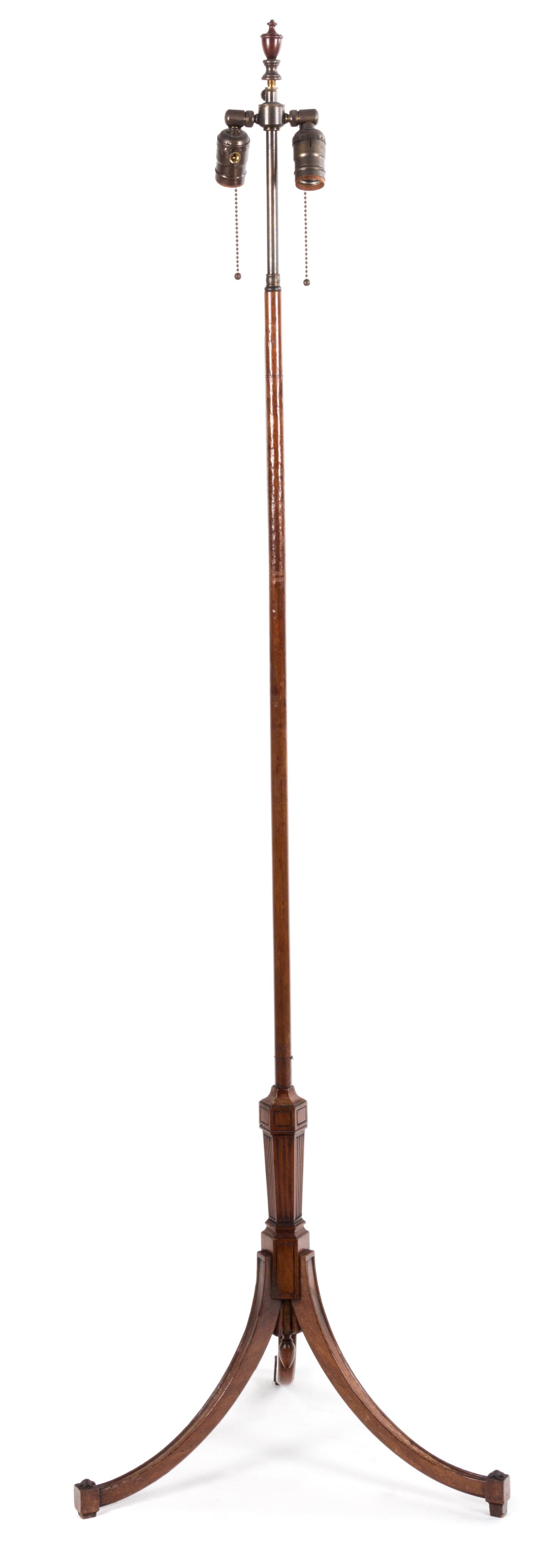 A Regency Style Satinwood Pole Screen Height 61 inches.