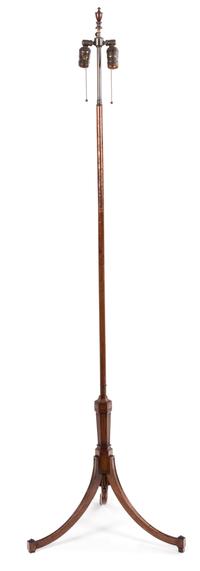 A Regency Style Satinwood Pole Screen Height 61 inches.