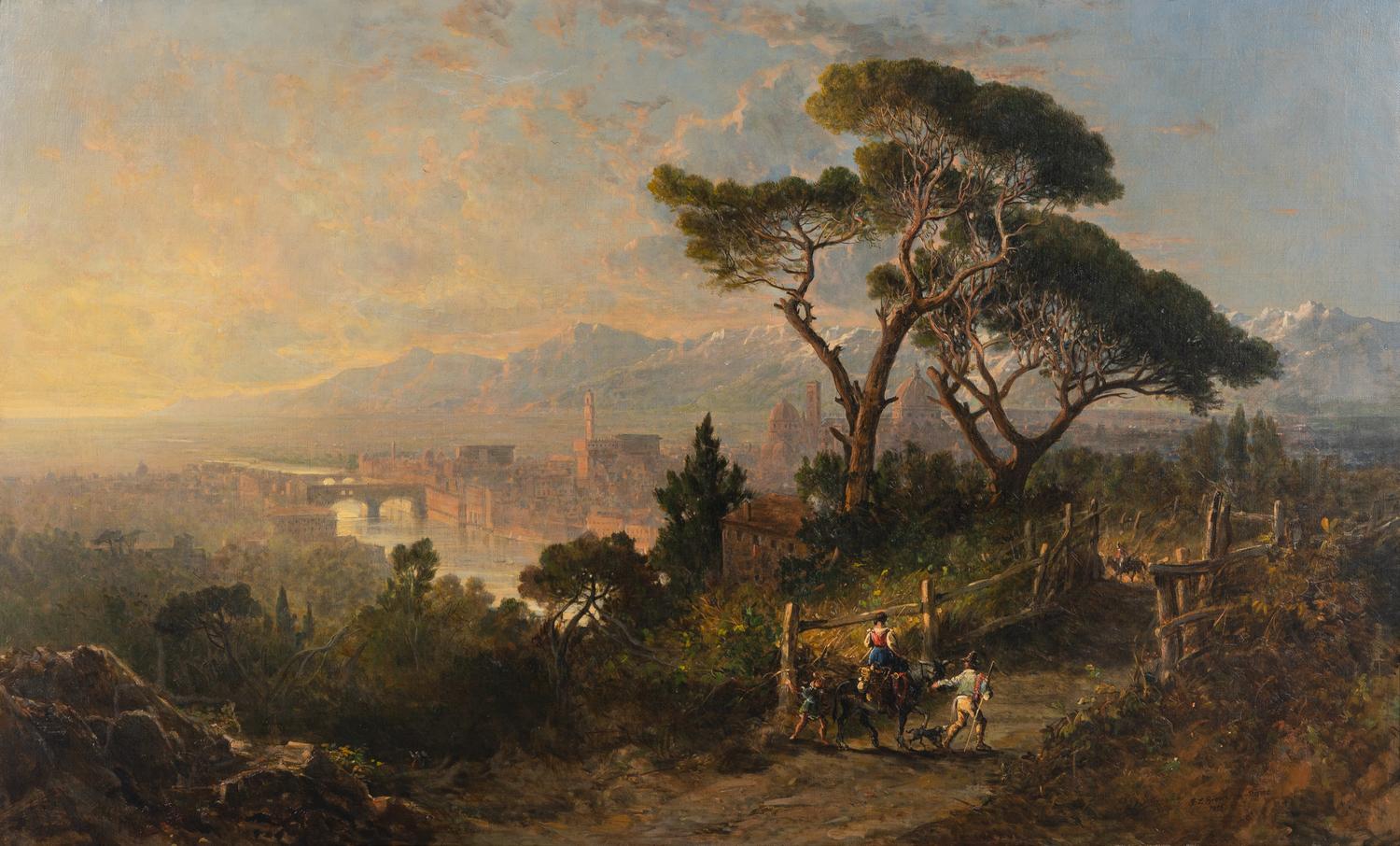 Sunset-A View of Florence from Settignano , 1856