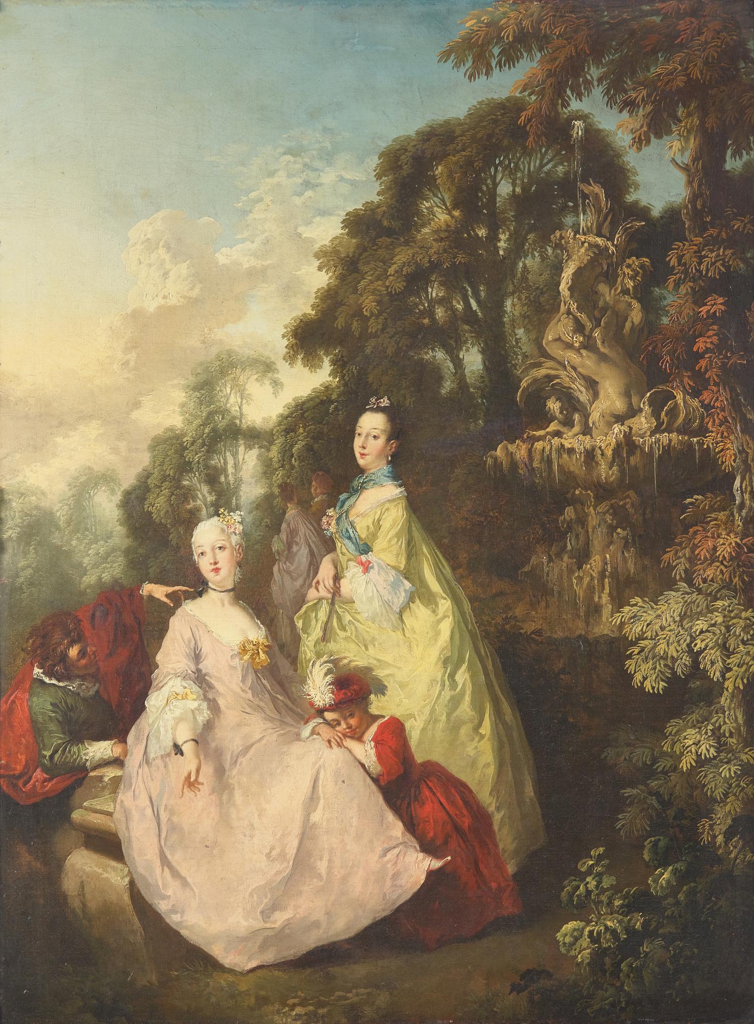 Famille au Jardin (Mme Pompadour et sa Mère )