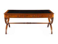 A Regency Style Burl Walnut Writing Desk