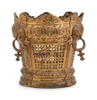 A Victorian Gilt Metal Stand and Jardinière