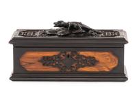 A French Japonisme Part-Ebonized Carved Rosewood Table Casket