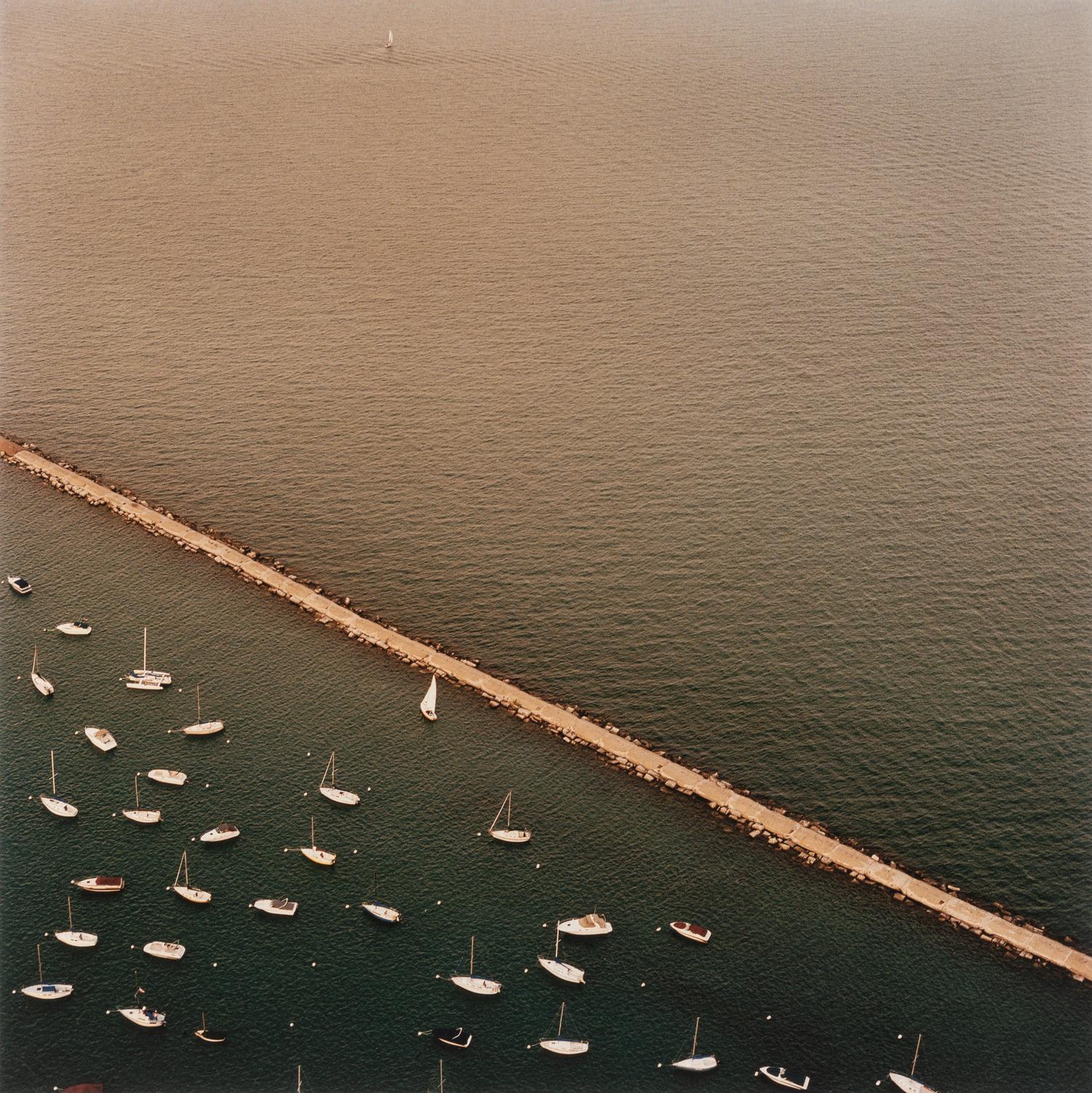 Terry Evans (born 1944) Lake Michigan, Boats and Barrier, 2003
