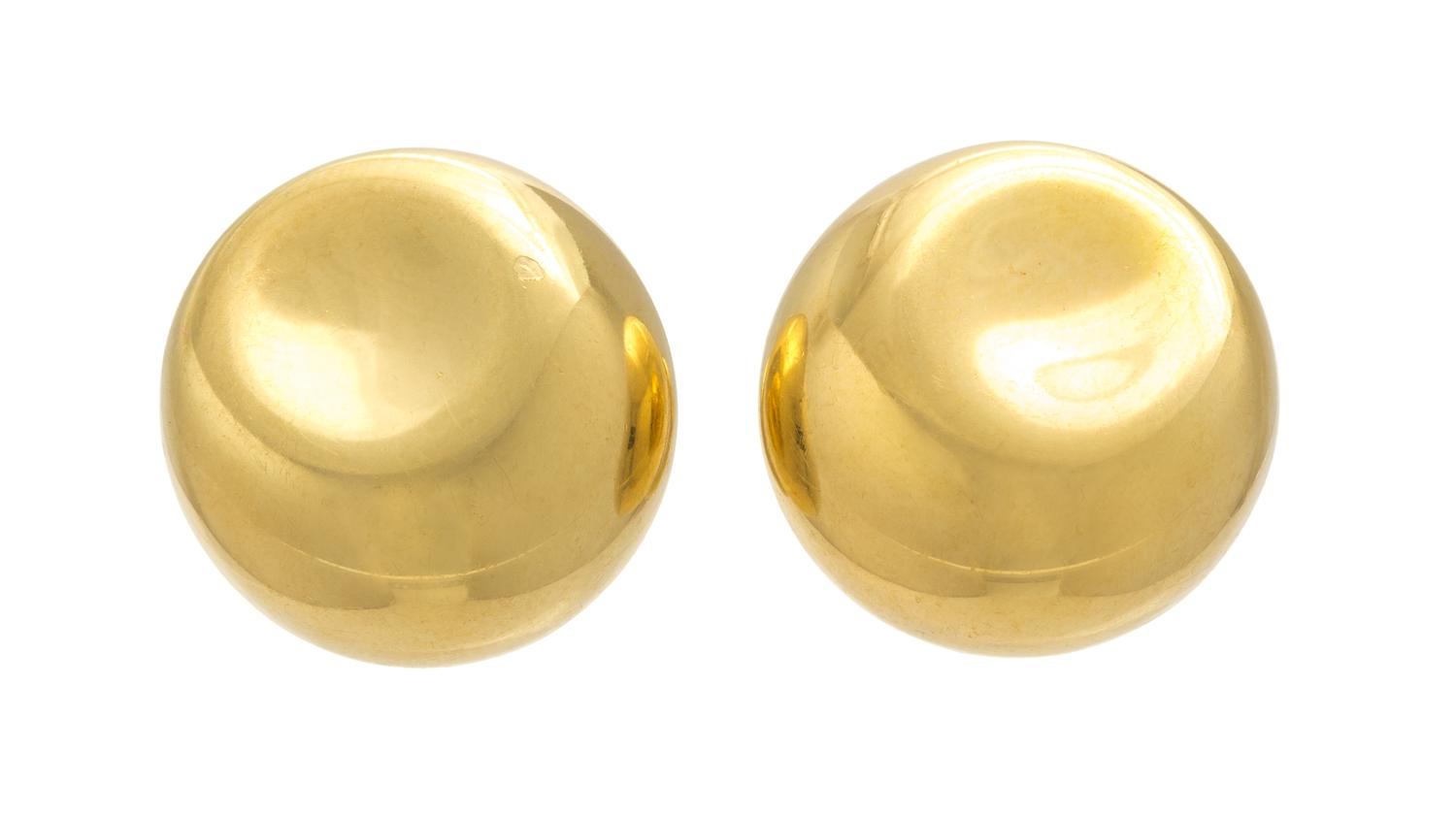 A Pair of 18 Karat Yellow Gold Bean Earclips, Elsa Peretti for Tiffany & Co., 14.00 dwts.