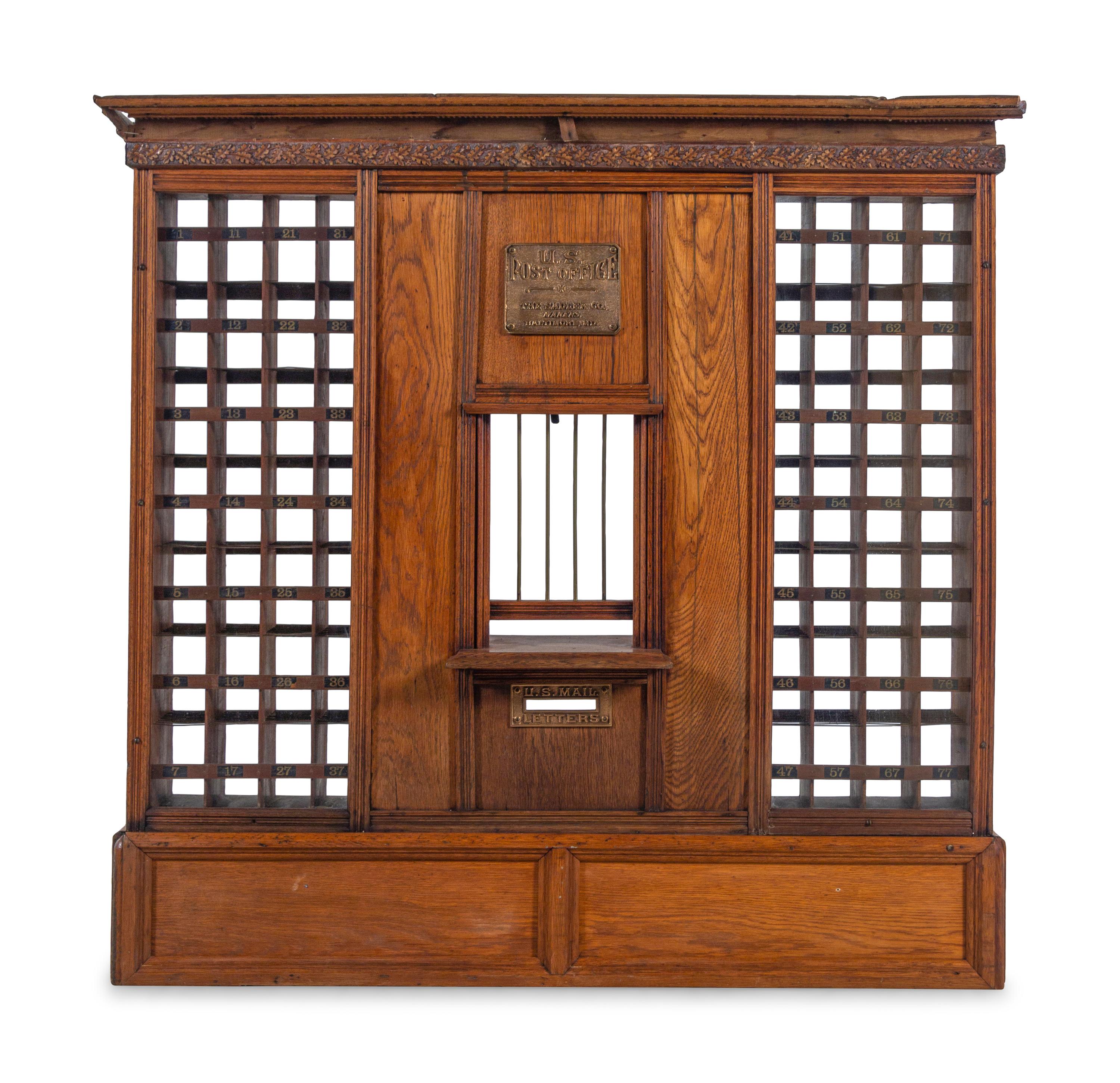 A U.S. Post Office Postal Window with Teller's Cage