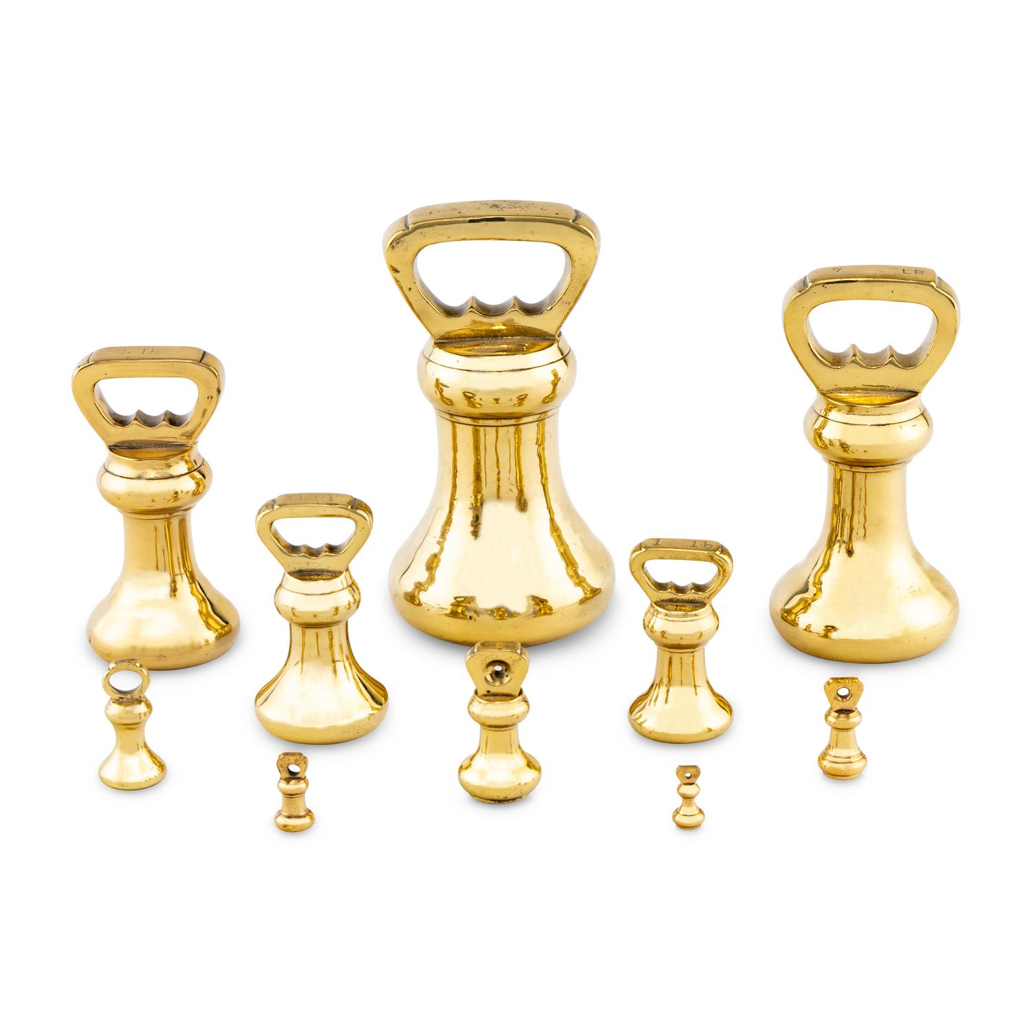 A Set of Ten Scottish Brass Weights