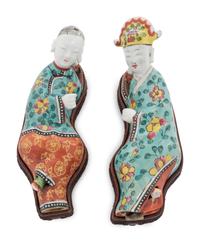 A Pair of Chinese Porcelain Medical Figures