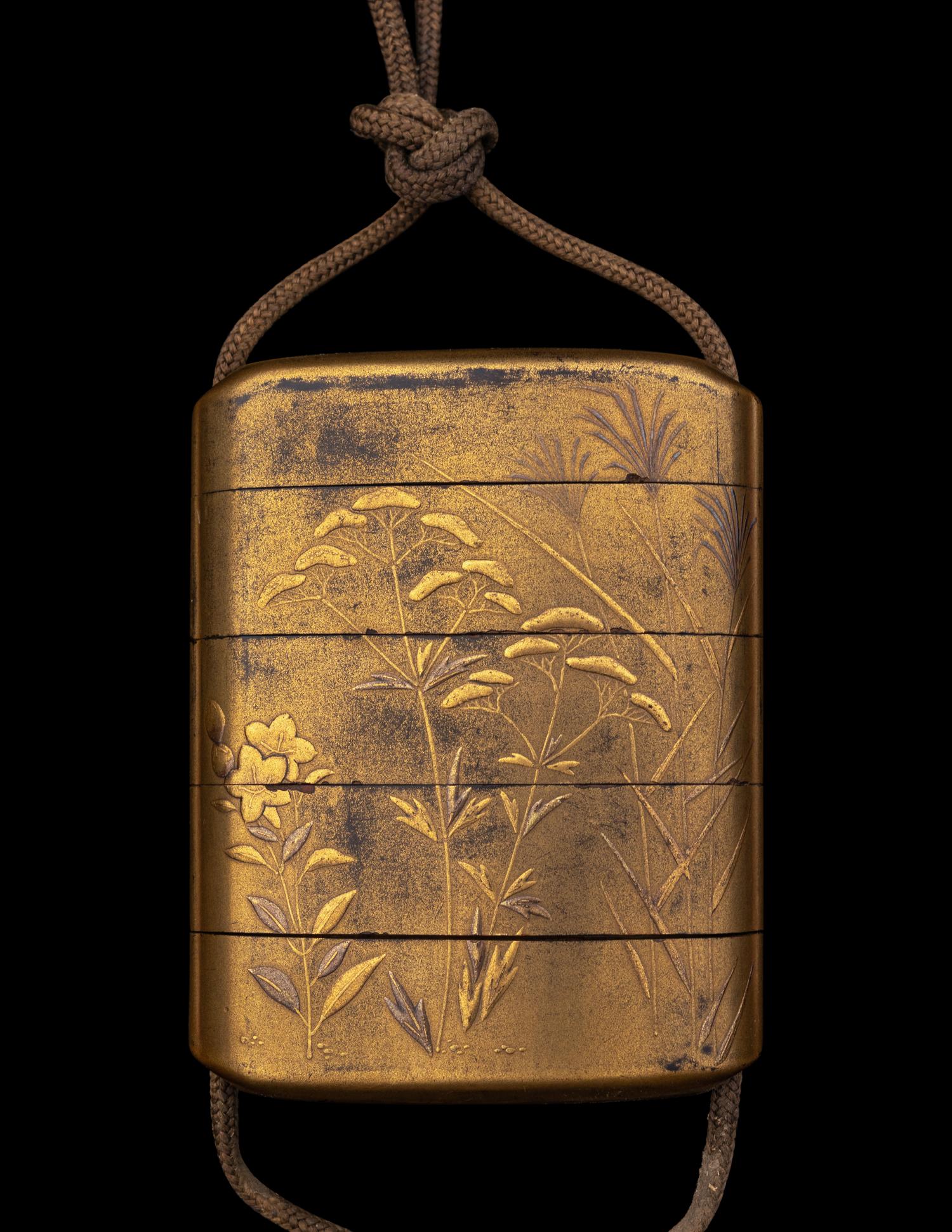 A Japanese Four-Case Gold Lacquer Inro