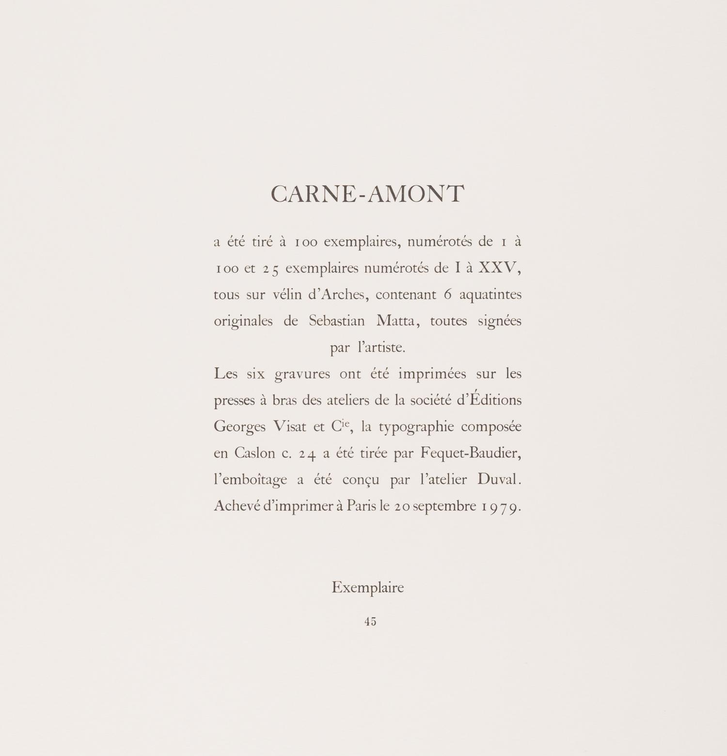 Carne-Amont Suite (Complete Portfolio of Six)
