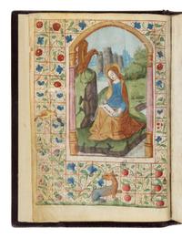 CIRCLE OF THE MASTER GUYOT DU PELEY (Troyes, active c. 1470-1490) Book of Hours, in Latin and French, illuminated manuscript on parchment [France, Troyes, c. 1470–1490]