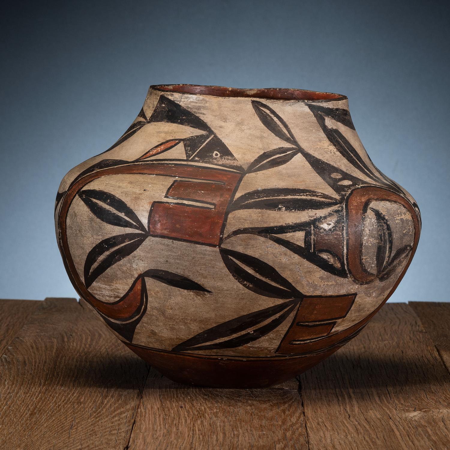 Acoma / Laguna Polychrome Painted Pottery Jar